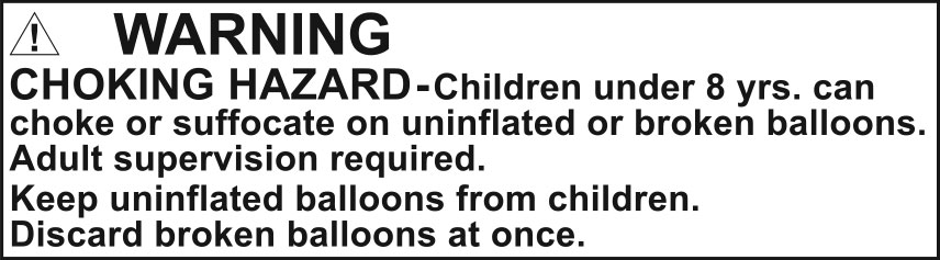 Warning - Balloons - Choking Hazard